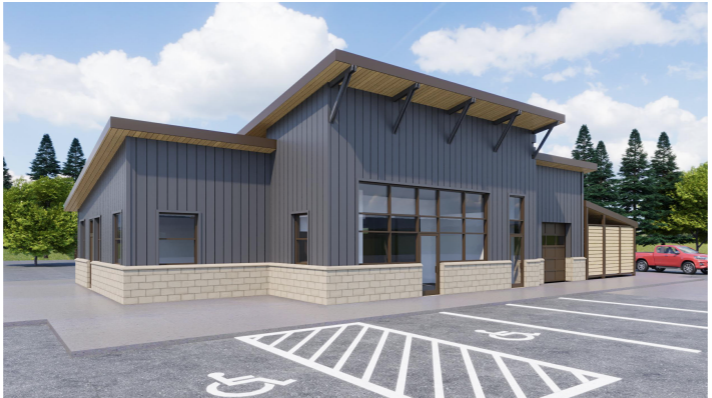 Rendering of the front of the future Community Annex building