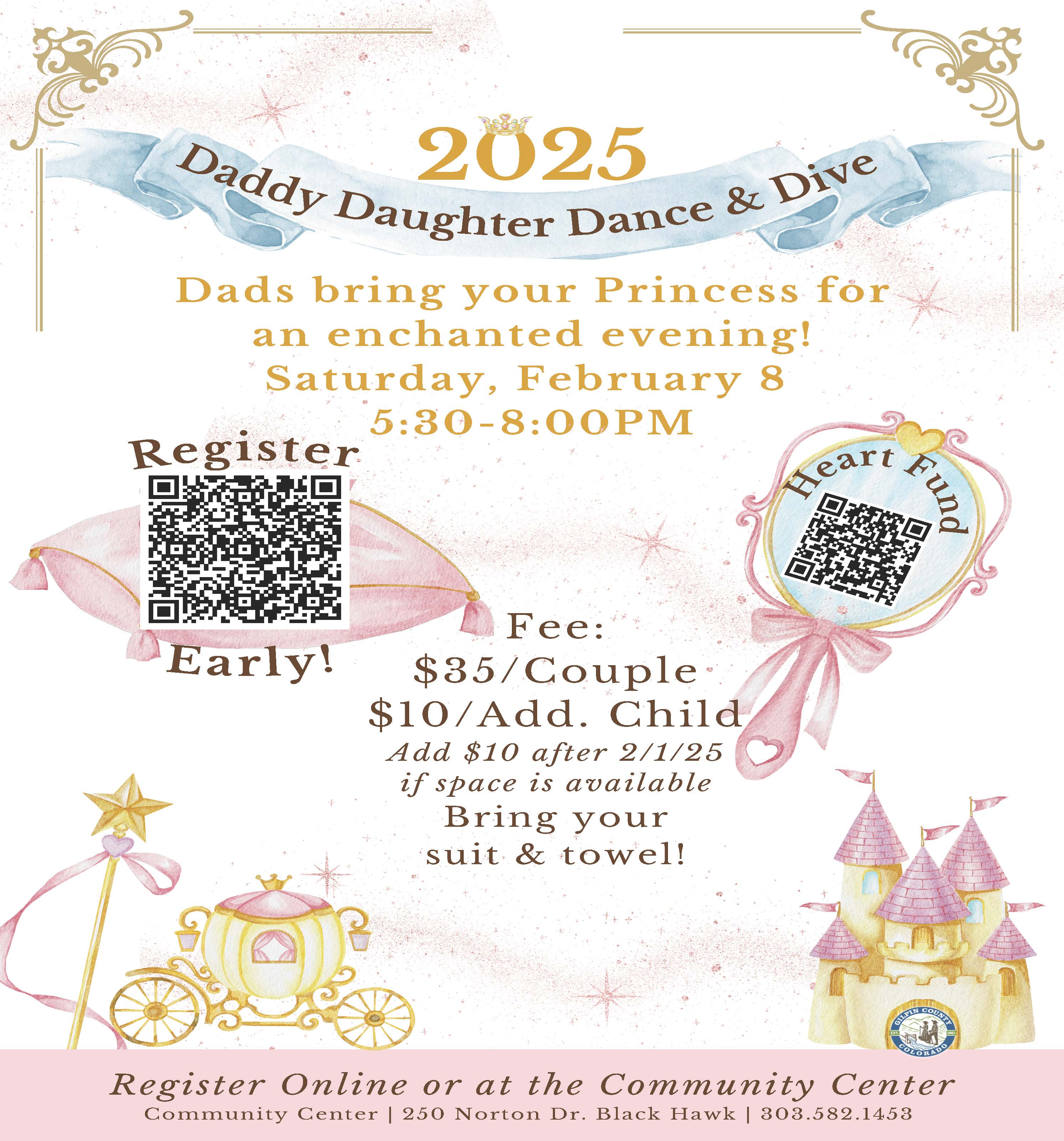 Daddy Daughter Dance & Dive flyer as described in post