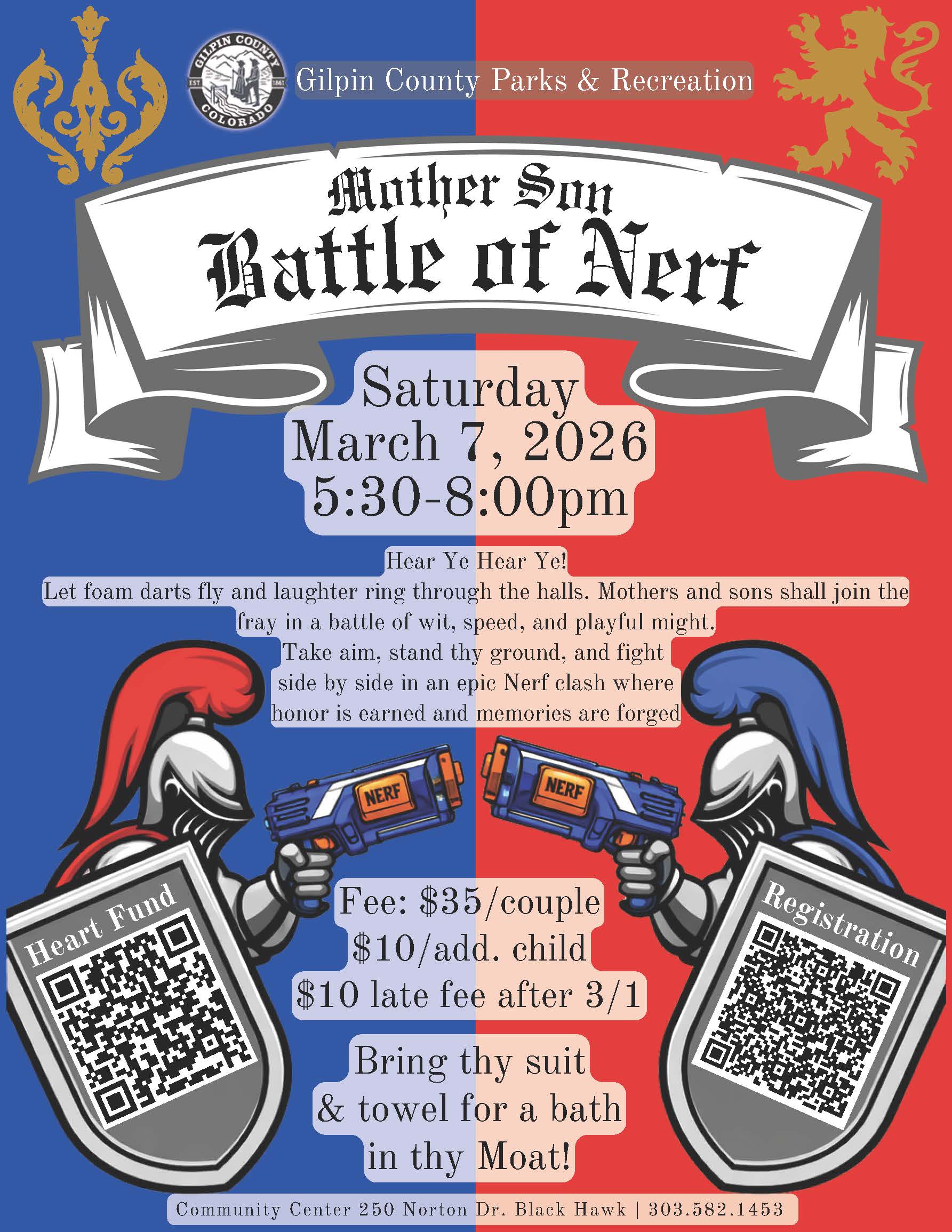 Flyer for Mother Son Battle of Nerf. All contents shared above