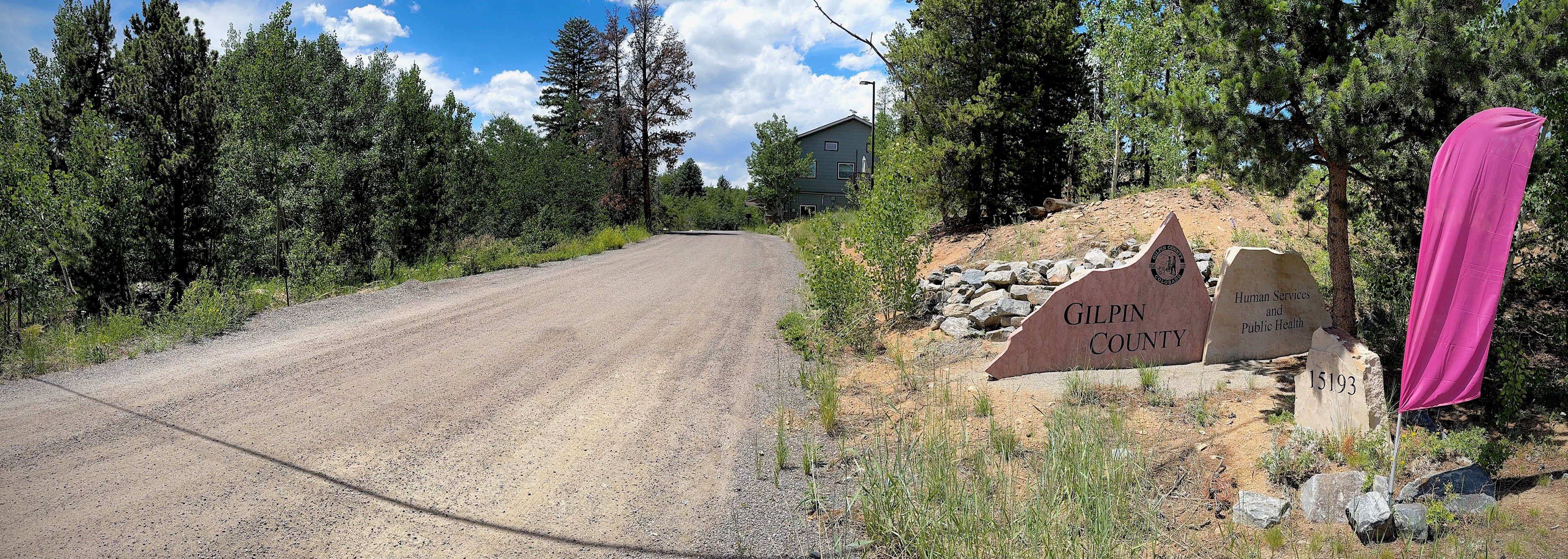 Gilpin County Human Services and Public Health building entrance from street and driveway