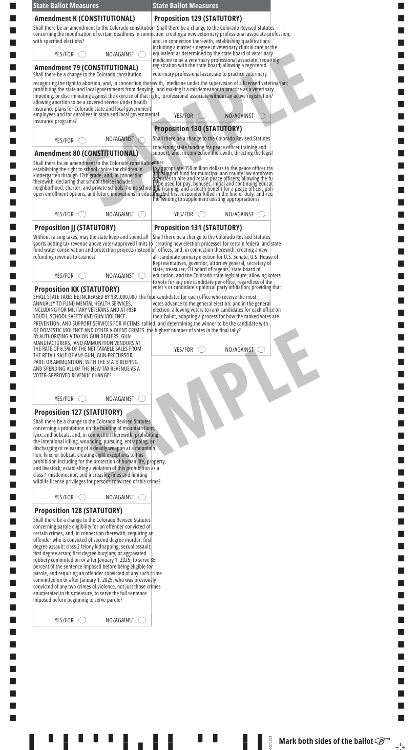 Back of Sample county ballot