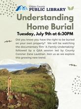 Did you know you have the right to be buried on your own property? We will be watching the documentary film, "A Family Undertaking," followed by a Q&A session led by Gilpin County Coroner, Zane Laubhan. Join us as we explore this growing new trend.